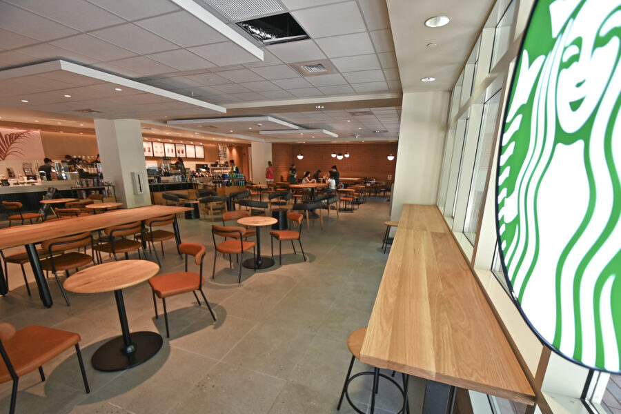 Entrance of Starbucks